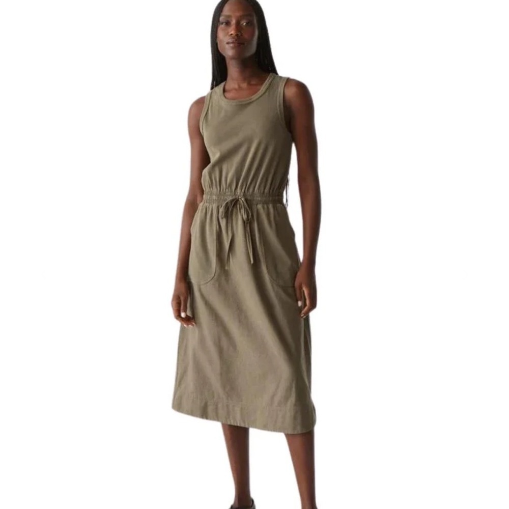 Michael Stars Wilhelmina Mixed Midi Camo Dress